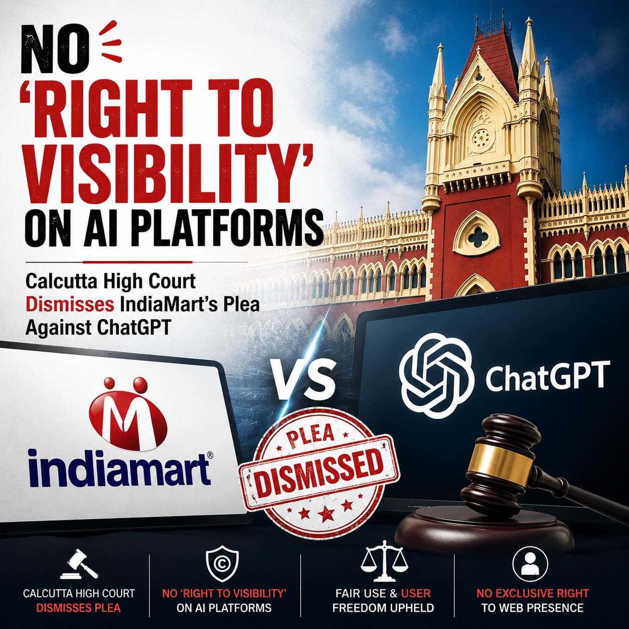 No “Right to Visibility” on AI Platforms: Calcutta High Court Dismisses IndiaMart’s Plea Against ChatGPT